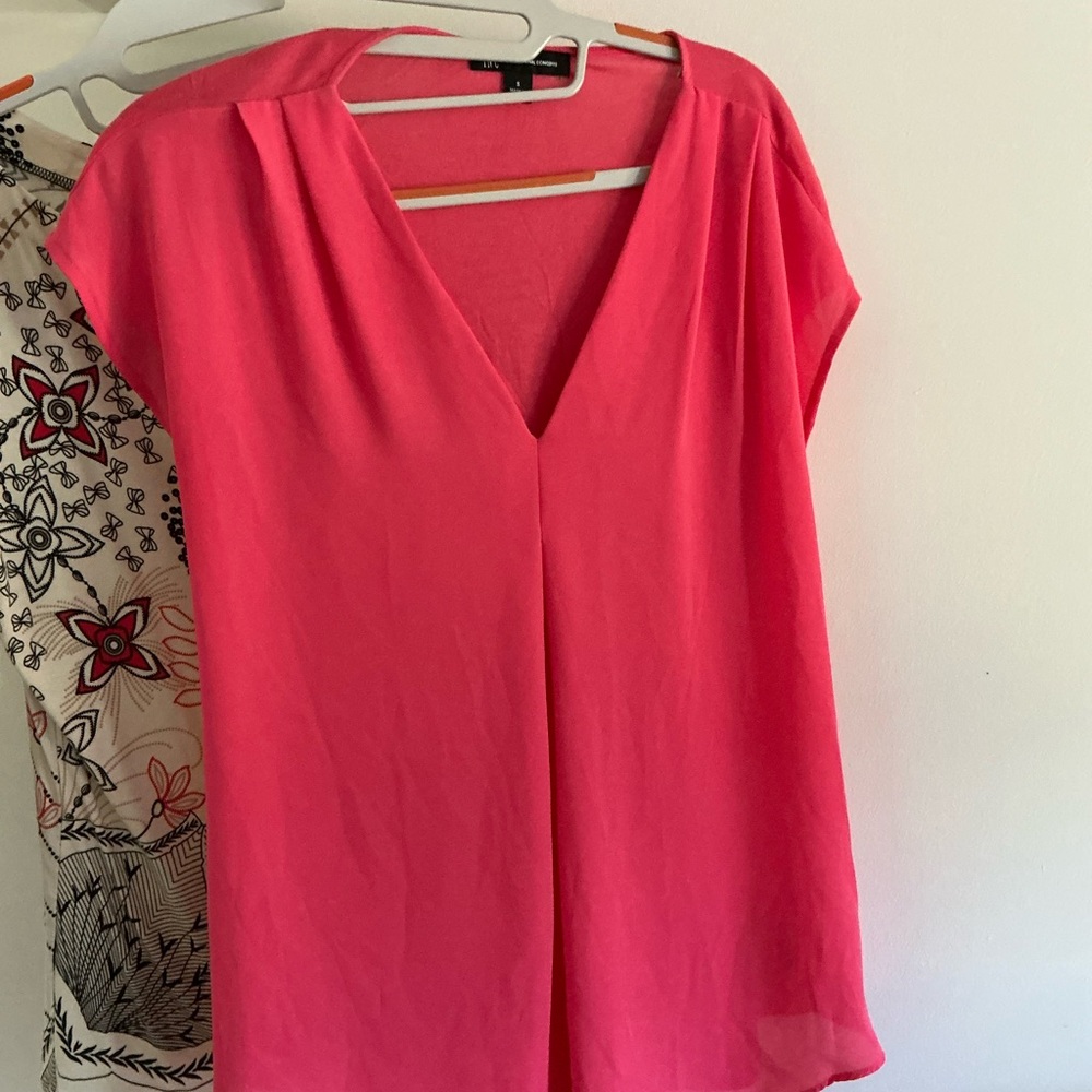 INC International Concepts Pink Cap Sleeve Relaxed Blouse